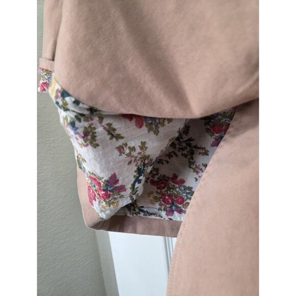 Sundance Tan Cotton Double Breasted Floral Lining Neutral Peacoat Jacket Size XS - Picture 9 of 14